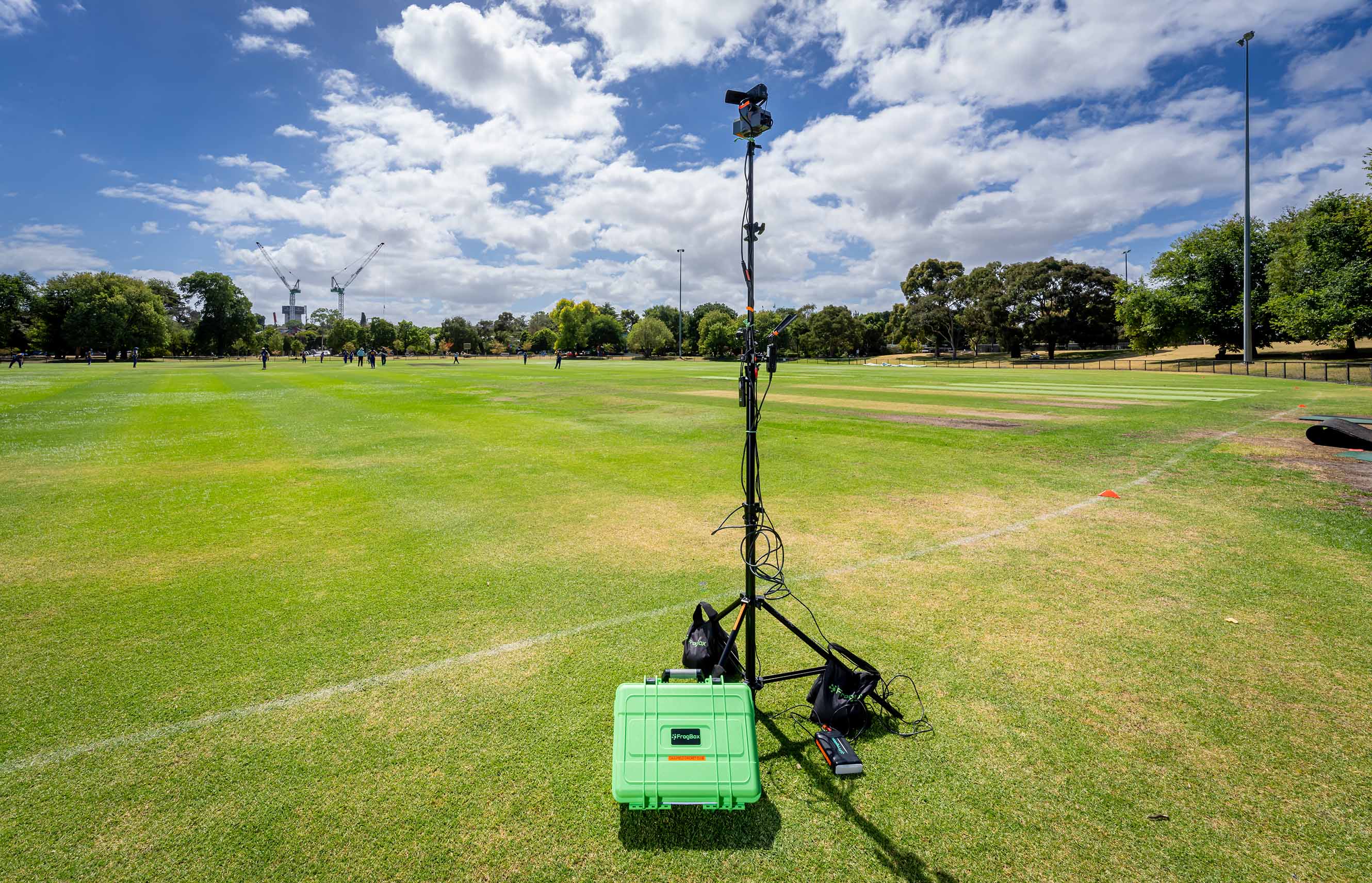 FrogBox kit being used on a grassy oval